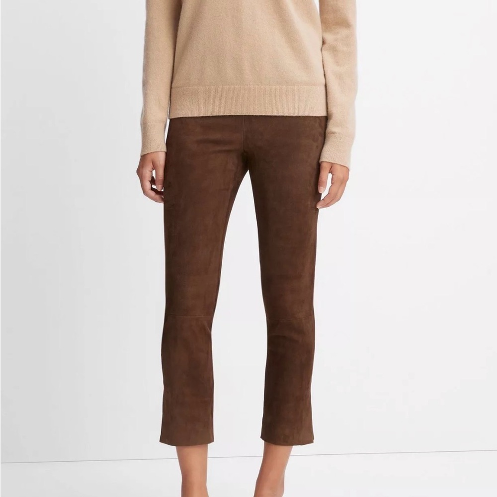Vince Stretch Suede Split Hem Crop Legging Stretch Suede Split Hem Size XS